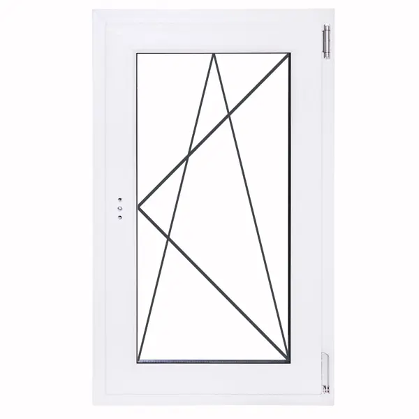 Окно пластиковое ПВХ VEKA одностворчатое 870x600 мм (ВхШ) правое однокамерный стеклопакет белый/белый