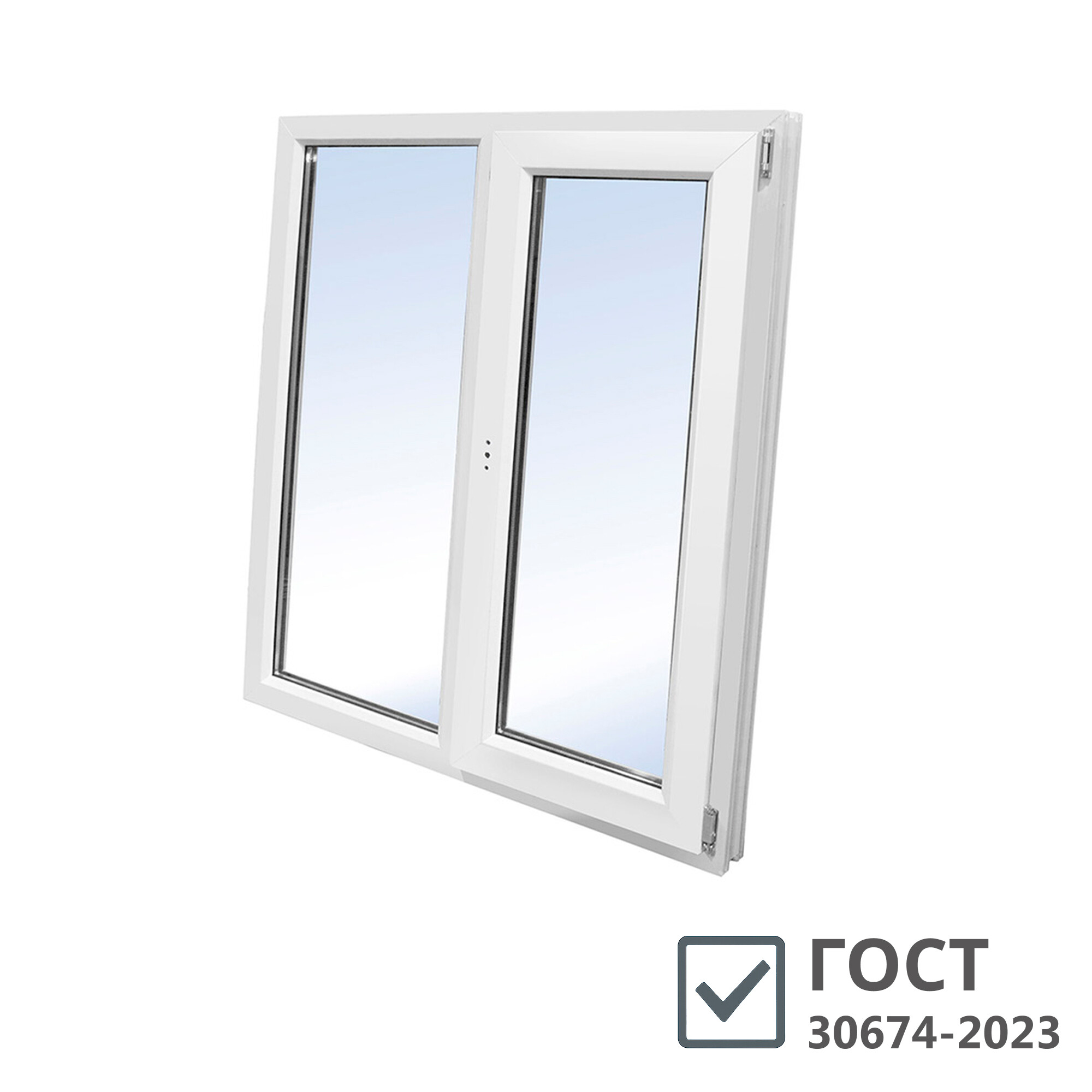 Пластиковое окно VEKA Softline 70 1160х1200 мм 2 створки левая глухая правая поворотно-откидная двухкамерное с энергосбережением